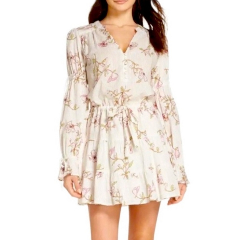 Paige Yardley White Poppy Floral Mini-dress